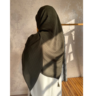 روسری نخ لنین سبز یشمی تیره