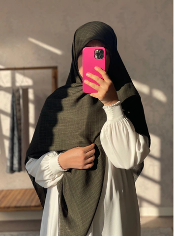 روسری نخ لنین سبز یشمی تیره