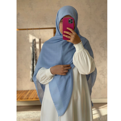 روسری نخ لنین آبی ملیح