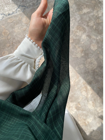 روسری نخ لنین سبز زمردی 3