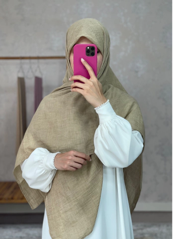 روسری وال نخی کرم‌نخودی