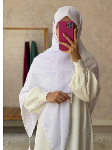 روسری نخ کریشه سفید