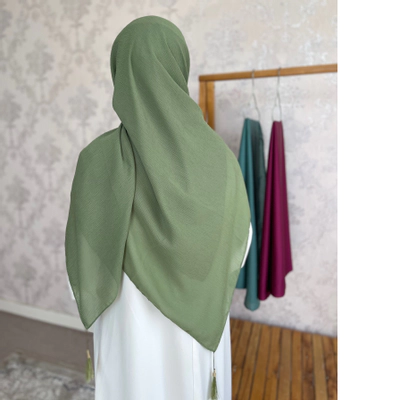 روسری نخ کریشه سبز سدری