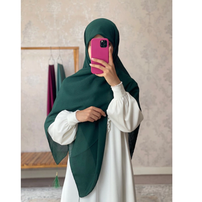 روسری نخ کریشه سبززمردی