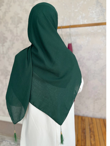 روسری نخ کریشه سبززمردی