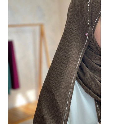 شال کشی نگینی بلوطی