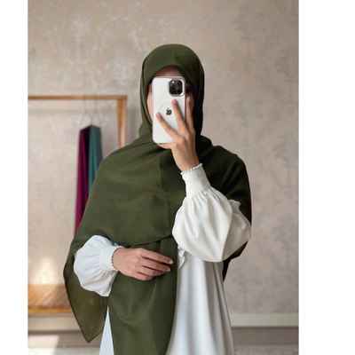 روسری نخی زیتونی قواره 120