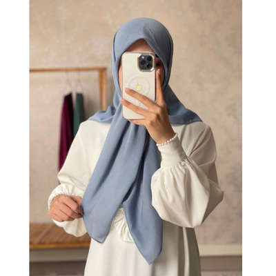 روسری نخی آبی جین قواره 100