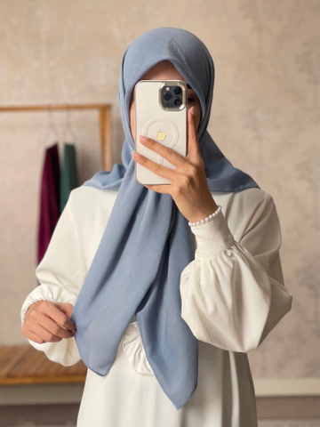 روسری نخی آبی جین قواره 100