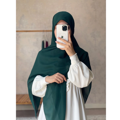 روسری نخ دنیز زمردی تیره
