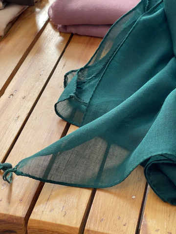 روسری سوپرنخ ساده سبززمردی