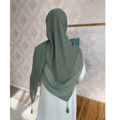 روسری سوپرنخ ساده سبزپاستیلی
