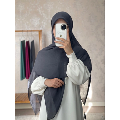 روسری سوپرنخ ساده زغالی