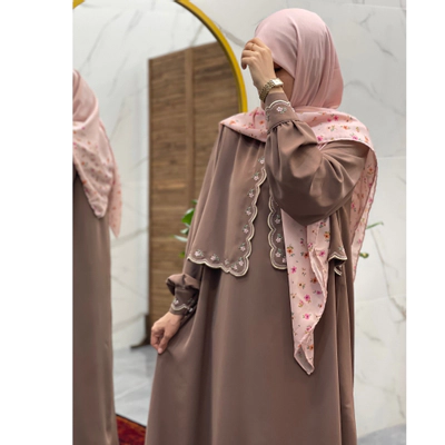 عبای حنا رنگ دارچینی