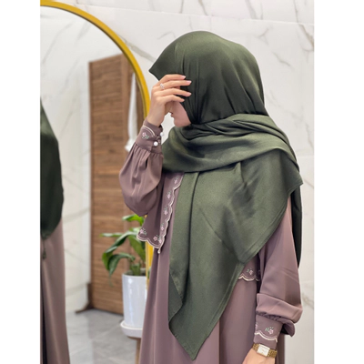 روسری کریستال وارداتی سبز زیتونی