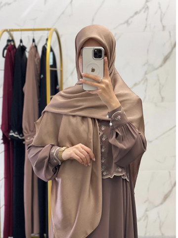 روسری کریستال کرم طلایی