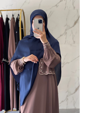 روسری کریستال وارداتی سرمه ای