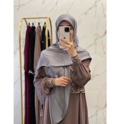 روسری کریستال وارداتی طوسی