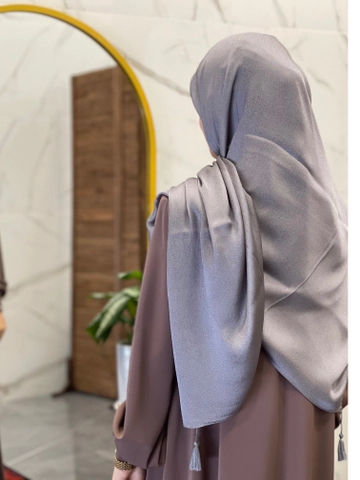 روسری کریستال وارداتی طوسی