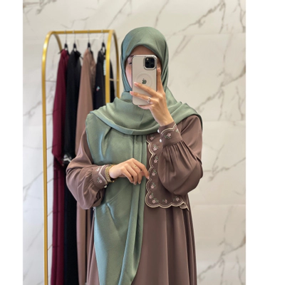 روسری کریستال وارداتی سبز پاستیلی