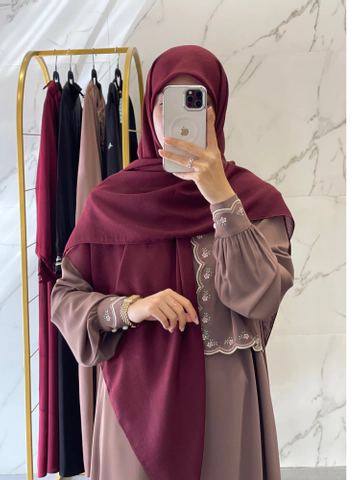 روسری نخ کریشه زرشکی