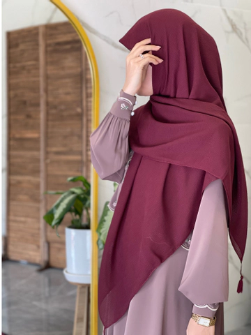 روسری نخ کریشه زرشکی