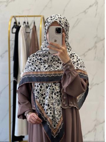روسری نخی گل ریز مشکی