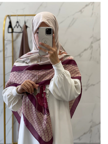 روسری نخی پیچک ارغوانی بنفش