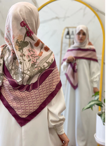 روسری نخی پیچک ارغوانی بنفش