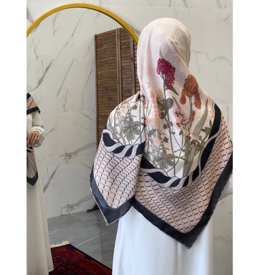 روسری نخی پیچک حاشیه مشکی