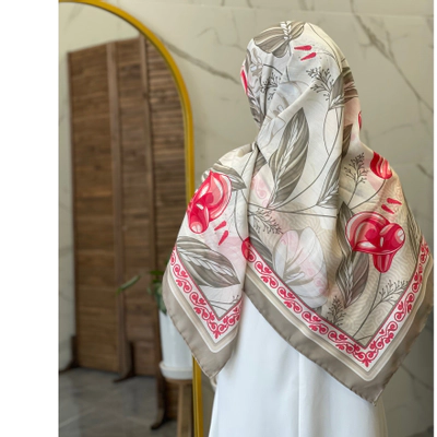 روسری نخی سبز سرخابی