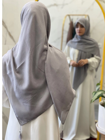 روسری نخ کریشه طوسی