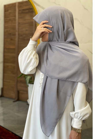 روسری نخ کریشه طوسی