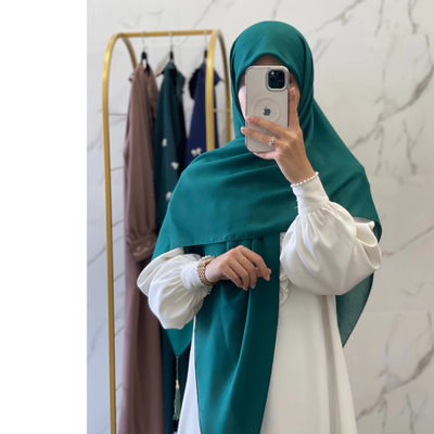 روسری نخ دنیز سبز زمردی روشن