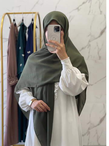 روسری نخ دنیز سبز یشمی تیره