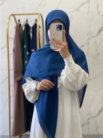 روسری نخ دنیز آبی نفتی