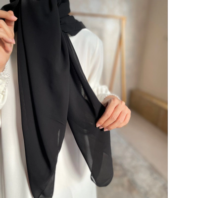 روسری کرپ شکری مشکی