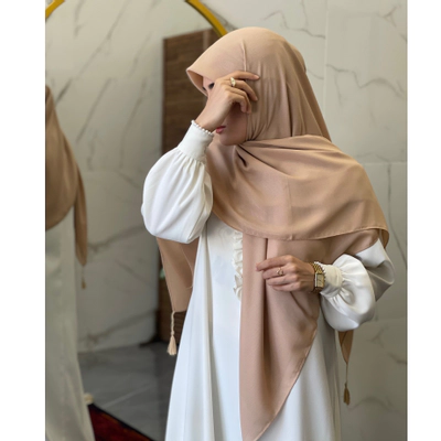روسری نخ دنیز کرم روشن
