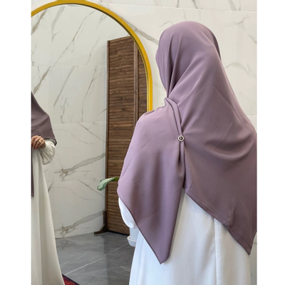 روسری کرپ حریر بنفش دودی