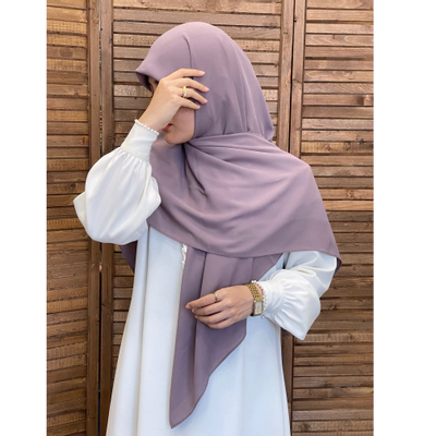 روسری کرپ حریر بنفش دودی