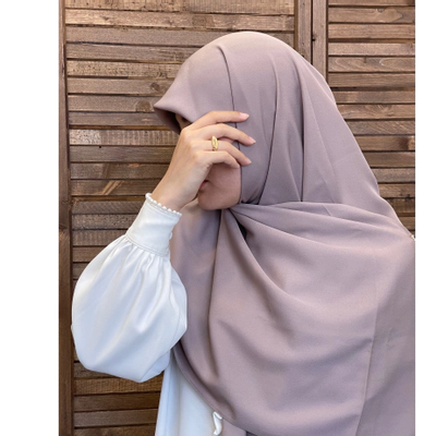 روسری کرپ حریر یاسی بژ