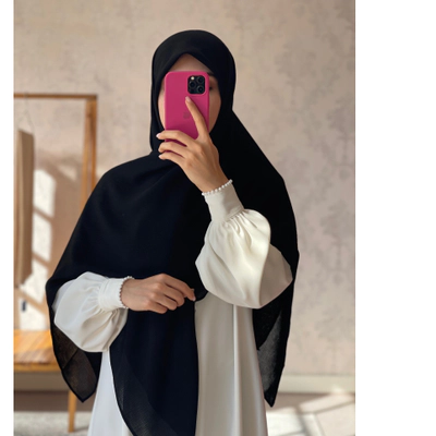 روسری کریشه مشکی سایز 130