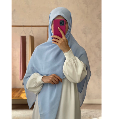روسری کریشه آبی آسمونی سایز 135