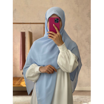 روسری کریشه آبی آسمونی سایز 130