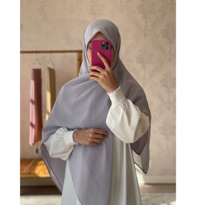 روسری کریشه طوسی روشن سایز 135