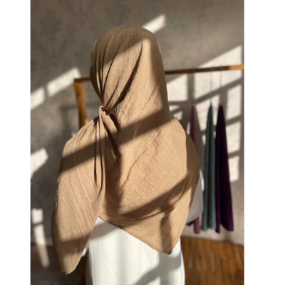 روسری وال نخی نخودی کرم