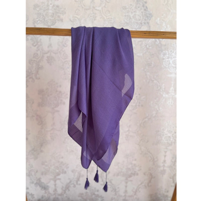 روسری نخ پنبه چهارفصل بنفش