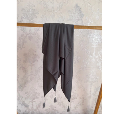 روسری نخ پنبه پاییزه نوک‌مدادی تیره