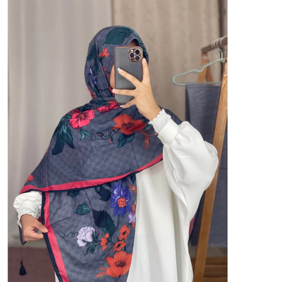 روسری نخی سوپر کرپ (نخ پنبه)