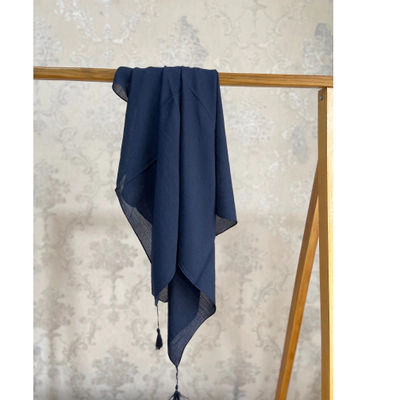 روسری وال اسلپ تک رنگ ساده سرمه ای